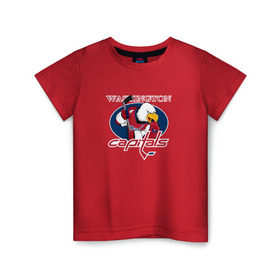 Детская футболка хлопок с принтом Washington Capitals Hockey в Тюмени, 100% хлопок | круглый вырез горловины, полуприлегающий силуэт, длина до линии бедер | nhl | washington capitals | спорт | хоккей