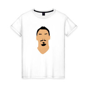 Женская футболка хлопок с принтом Zlatan Ibrahimovic в Тюмени, 100% хлопок | прямой крой, круглый вырез горловины, длина до линии бедер, слегка спущенное плечо | златан ибрагимович