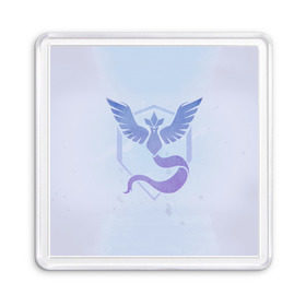 Магнит 55*55 с принтом Pokemon Go Blue Team в Тюмени, Пластик | Размер: 65*65 мм; Размер печати: 55*55 мм | pokemon go