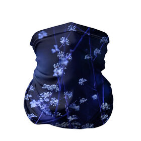 Бандана-труба 3D с принтом Ночные цветы в Тюмени, 100% полиэстер, ткань с особыми свойствами — Activecool | плотность 150‒180 г/м2; хорошо тянется, но сохраняет форму | лепестки | ночь | прикольные картинки | синий | цветочки | цветы