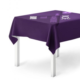 Скатерть 3D с принтом Мне фиолетово! в Тюмени, 100% полиэстер (ткань не мнется и не растягивается) | Размер: 150*150 см | абстракция | игра слов | настроение | прикол | фиолетовый | юмор
