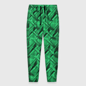Мужские брюки 3D с принтом Металл с тиснением зеленый в Тюмени, 100% полиэстер | манжеты по низу, эластичный пояс регулируется шнурком, по бокам два кармана без застежек, внутренняя часть кармана из мелкой сетки | 