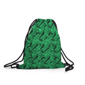 Рюкзак-мешок 3D с принтом Металл с тиснением зеленый в Тюмени, 100% полиэстер | плотность ткани — 200 г/м2, размер — 35 х 45 см; лямки — толстые шнурки, застежка на шнуровке, без карманов и подкладки | 