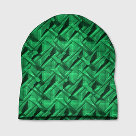 Шапка 3D с принтом Металл с тиснением зеленый в Тюмени, 100% полиэстер | универсальный размер, печать по всей поверхности изделия | 