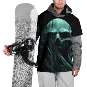 Накидка на куртку 3D с принтом Череп на дне в Тюмени, 100% полиэстер |  | Тематика изображения на принте: вода | водоросли | дьявол | монстр | прикольные картинки | череп