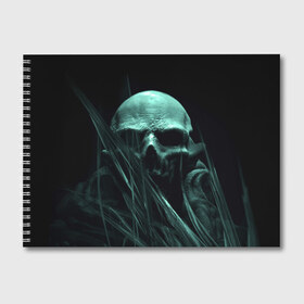 Альбом для рисования с принтом Череп на дне в Тюмени, 100% бумага
 | матовая бумага, плотность 200 мг. | вода | водоросли | дьявол | монстр | прикольные картинки | череп