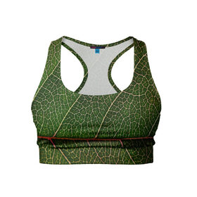 Женский спортивный топ 3D с принтом Листик в Тюмени, 82% полиэстер, 18% спандекс Ткань безопасна для здоровья, позволяет коже дышать, не мнется и не растягивается |  | дерево | зеленый | зелень | лист | природа | растения