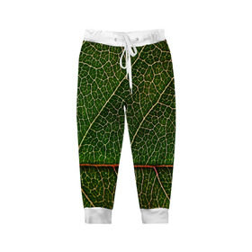 Детские брюки 3D с принтом Листик в Тюмени, 100% полиэстер | манжеты по низу, эластичный пояс регулируется шнурком, по бокам два кармана без застежек, внутренняя часть кармана из мелкой сетки | дерево | зеленый | зелень | лист | природа | растения