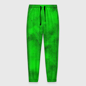 Мужские брюки 3D с принтом Green в Тюмени, 100% полиэстер | манжеты по низу, эластичный пояс регулируется шнурком, по бокам два кармана без застежек, внутренняя часть кармана из мелкой сетки | зеленый | потертость