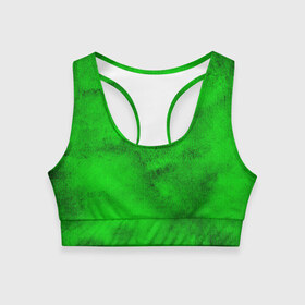 Женский спортивный топ 3D с принтом Green в Тюмени, 82% полиэстер, 18% спандекс Ткань безопасна для здоровья, позволяет коже дышать, не мнется и не растягивается |  | зеленый | потертость