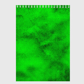 Скетчбук с принтом Green в Тюмени, 100% бумага
 | 48 листов, плотность листов — 100 г/м2, плотность картонной обложки — 250 г/м2. Листы скреплены сверху удобной пружинной спиралью | зеленый | потертость