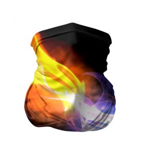 Бандана-труба 3D с принтом Brisk Fire в Тюмени, 100% полиэстер, ткань с особыми свойствами — Activecool | плотность 150‒180 г/м2; хорошо тянется, но сохраняет форму | дым | желтый | огонь | синий