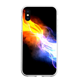 Чехол для iPhone XS Max матовый с принтом Brisk Fire в Тюмени, Силикон | Область печати: задняя сторона чехла, без боковых панелей | дым | желтый | огонь | синий