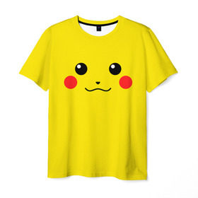 Мужская футболка 3D с принтом Happy Pikachu в Тюмени, 100% полиэфир | прямой крой, круглый вырез горловины, длина до линии бедер | Тематика изображения на принте: 