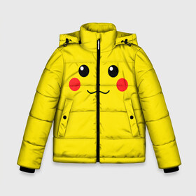 Зимняя куртка для мальчиков 3D с принтом Happy Pikachu в Тюмени, ткань верха — 100% полиэстер; подклад — 100% полиэстер, утеплитель — 100% полиэстер | длина ниже бедра, удлиненная спинка, воротник стойка и отстегивающийся капюшон. Есть боковые карманы с листочкой на кнопках, утяжки по низу изделия и внутренний карман на молнии. 

Предусмотрены светоотражающий принт на спинке, радужный светоотражающий элемент на пуллере молнии и на резинке для утяжки | 