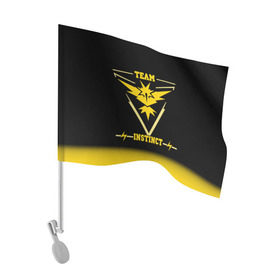 Флаг для автомобиля с принтом Team Instinct в Тюмени, 100% полиэстер | Размер: 30*21 см | Тематика изображения на принте: go | instinct | pokemon | team | покемон
