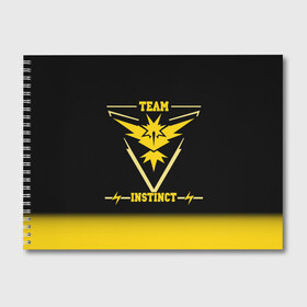 Альбом для рисования с принтом Team Instinct в Тюмени, 100% бумага
 | матовая бумага, плотность 200 мг. | go | instinct | pokemon | team | покемон