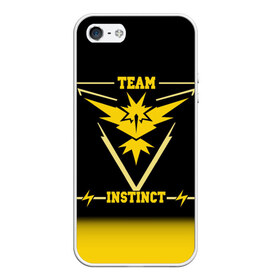 Чехол для iPhone 5/5S матовый с принтом Team Instinct в Тюмени, Силикон | Область печати: задняя сторона чехла, без боковых панелей | Тематика изображения на принте: go | instinct | pokemon | team | покемон