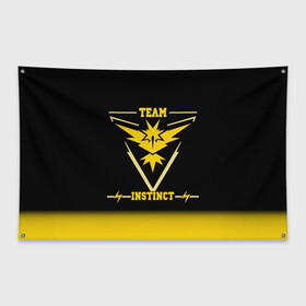 Флаг-баннер с принтом Team Instinct в Тюмени, 100% полиэстер | размер 67 х 109 см, плотность ткани — 95 г/м2; по краям флага есть четыре люверса для крепления | go | instinct | pokemon | team | покемон
