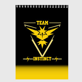 Скетчбук с принтом Team Instinct в Тюмени, 100% бумага
 | 48 листов, плотность листов — 100 г/м2, плотность картонной обложки — 250 г/м2. Листы скреплены сверху удобной пружинной спиралью | go | instinct | pokemon | team | покемон