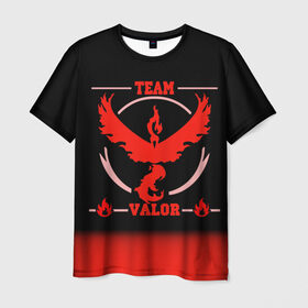 Мужская футболка 3D с принтом Team Valor в Тюмени, 100% полиэфир | прямой крой, круглый вырез горловины, длина до линии бедер | go | pokemon | team | valor | покемон