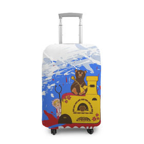 Чехол для чемодана 3D с принтом Россия. Медведь. Балалайка в Тюмени, 86% полиэфир, 14% спандекс | двустороннее нанесение принта, прорези для ручек и колес | матрешка | печька | россия. медведь. балалайка