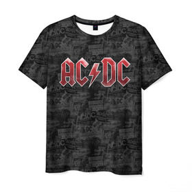 Мужская футболка 3D с принтом AC/DC в Тюмени, 100% полиэфир | прямой крой, круглый вырез горловины, длина до линии бедер | ac dc | acdc | rock | ангус янг | рок