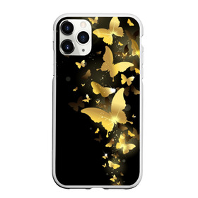 Чехол для iPhone 11 Pro матовый с принтом Золотые бабочки в Тюмени, Силикон |  | Тематика изображения на принте: бабочки | девушкам | злато | золото