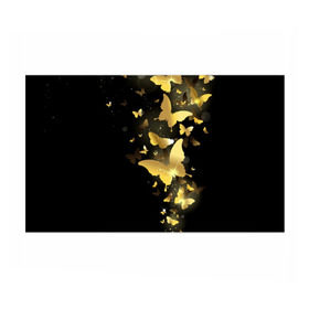 Бумага для упаковки 3D с принтом Золотые бабочки в Тюмени, пластик и полированная сталь | круглая форма, металлическое крепление в виде кольца | Тематика изображения на принте: бабочки | девушкам | злато | золото