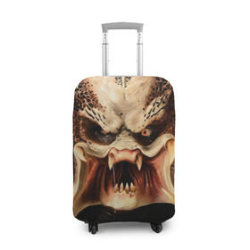 Чехол для чемодана 3D с принтом Хищник в Тюмени, 86% полиэфир, 14% спандекс | двустороннее нанесение принта, прорези для ручек и колес | predator | зубы | инопланетянин