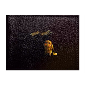 Обложка для студенческого билета с принтом Грустный Пикачу в Тюмени, натуральная кожа | Размер: 11*8 см; Печать на всей внешней стороне | Тематика изображения на принте: пикачу