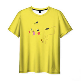 Мужская футболка 3D с принтом Пикачу в Тюмени, 100% полиэфир | прямой крой, круглый вырез горловины, длина до линии бедер | пикачу