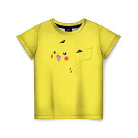 Детская футболка 3D с принтом Пикачу в Тюмени, 100% гипоаллергенный полиэфир | прямой крой, круглый вырез горловины, длина до линии бедер, чуть спущенное плечо, ткань немного тянется | пикачу