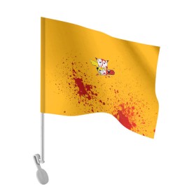Флаг для автомобиля с принтом Пикачу-агрессор в Тюмени, 100% полиэстер | Размер: 30*21 см | пикачу