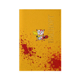 Обложка для паспорта матовая кожа с принтом Пикачу-агрессор в Тюмени, натуральная матовая кожа | размер 19,3 х 13,7 см; прозрачные пластиковые крепления | пикачу