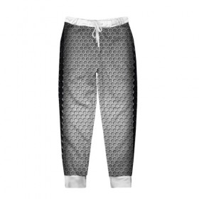 Мужские брюки 3D с принтом Кольчужка в Тюмени, 100% полиэстер | манжеты по низу, эластичный пояс регулируется шнурком, по бокам два кармана без застежек, внутренняя часть кармана из мелкой сетки | кольчуга | металл | сетка