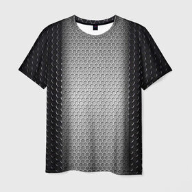 Мужская футболка 3D с принтом Кольчужка в Тюмени, 100% полиэфир | прямой крой, круглый вырез горловины, длина до линии бедер | кольчуга | металл | сетка