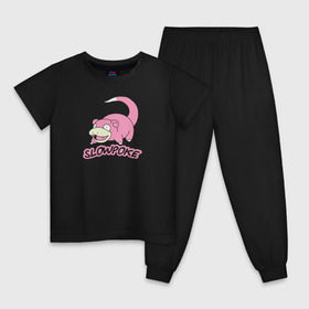 Детская пижама хлопок с принтом Slowpoke в Тюмени, 100% хлопок |  брюки и футболка прямого кроя, без карманов, на брюках мягкая резинка на поясе и по низу штанин
 | pikachu | pokemon | slowpoke | пикачу | покемон | покемоны | слоупок