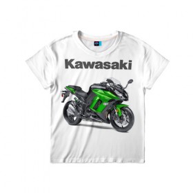 Детская футболка 3D с принтом Kawasaky Ninja 1000 в Тюмени, 100% гипоаллергенный полиэфир | прямой крой, круглый вырез горловины, длина до линии бедер, чуть спущенное плечо, ткань немного тянется | Тематика изображения на принте: kawasaky