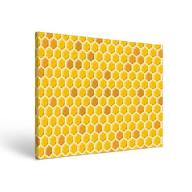 Холст прямоугольный с принтом Медовые соты в Тюмени, 100% ПВХ |  | арт | еда | мед | пчелы | соты