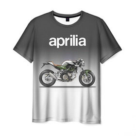 Мужская футболка 3D с принтом Aprilia 750CR в Тюмени, 100% полиэфир | прямой крой, круглый вырез горловины, длина до линии бедер | aprilia
