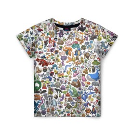 Детская футболка 3D с принтом Покемоны в Тюмени, 100% гипоаллергенный полиэфир | прямой крой, круглый вырез горловины, длина до линии бедер, чуть спущенное плечо, ткань немного тянется | Тематика изображения на принте: go | pokemon | покемон | популярное
