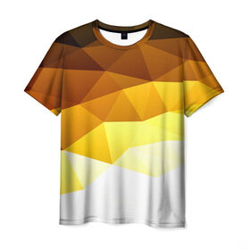 Мужская футболка 3D с принтом Solid Polygon в Тюмени, 100% полиэфир | прямой крой, круглый вырез горловины, длина до линии бедер | геометрия | грани | изгиб | линии | полигоны | постель | сочетан | текстура | треугольники