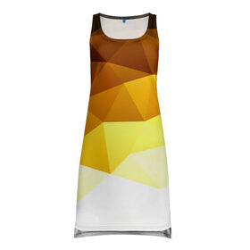 Платье-майка 3D с принтом Solid Polygon в Тюмени, 100% полиэстер | полуприлегающий силуэт, широкие бретели, круглый вырез горловины, удлиненный подол сзади. | геометрия | грани | изгиб | линии | полигоны | постель | сочетан | текстура | треугольники