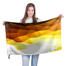 Флаг 3D с принтом Solid Polygon в Тюмени, 100% полиэстер | плотность ткани — 95 г/м2, размер — 67 х 109 см. Принт наносится с одной стороны | геометрия | грани | изгиб | линии | полигоны | постель | сочетан | текстура | треугольники