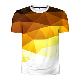Мужская футболка 3D спортивная с принтом Solid Polygon в Тюмени, 100% полиэстер с улучшенными характеристиками | приталенный силуэт, круглая горловина, широкие плечи, сужается к линии бедра | геометрия | грани | изгиб | линии | полигоны | постель | сочетан | текстура | треугольники