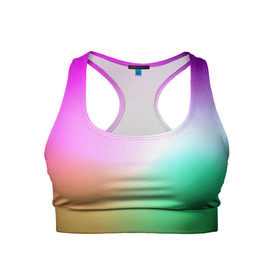Женский спортивный топ 3D с принтом Сочетание красок в Тюмени, 82% полиэстер, 18% спандекс Ткань безопасна для здоровья, позволяет коже дышать, не мнется и не растягивается |  | градиент | пятна | разноцветные