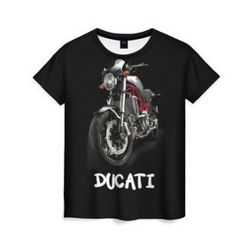 Женская футболка 3D с принтом Ducati в Тюмени, 100% полиэфир ( синтетическое хлопкоподобное полотно) | прямой крой, круглый вырез горловины, длина до линии бедер | ducati | дукати | мото | мотогонки | мотоспорт | мотоцикл