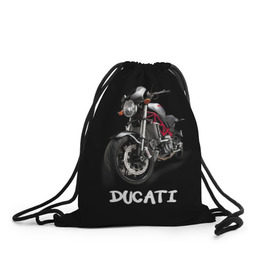 Рюкзак-мешок 3D с принтом Ducati в Тюмени, 100% полиэстер | плотность ткани — 200 г/м2, размер — 35 х 45 см; лямки — толстые шнурки, застежка на шнуровке, без карманов и подкладки | Тематика изображения на принте: ducati | дукати | мото | мотогонки | мотоспорт | мотоцикл