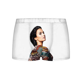 Мужские трусы 3D с принтом Demi Lovato в Тюмени, 50% хлопок, 50% полиэстер | классическая посадка, на поясе мягкая тканевая резинка | Тематика изображения на принте: demi lovato | звезда | знаменитость | музыка | певица